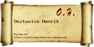 Osztovics Henrik névjegykártya